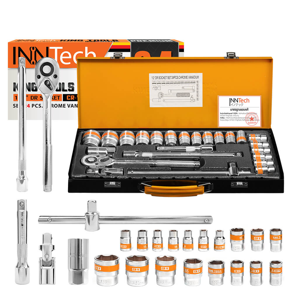 ชุดบ็อกซ์ InnTech รุ่น WKT-24PCS 1/2 นิ้ว แพ็ก 24 ชิ้น